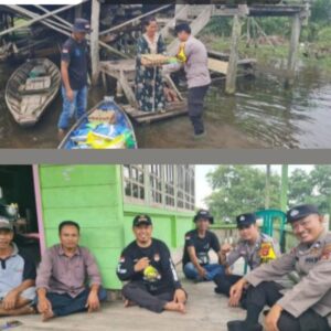 *POLSEK BAYUNG LINCIR MELAKUKAN PENGECEKAN AIR DAN MENYALURKAN BANTUAN KEPADA YANG TERDAMPAK BANJIR*